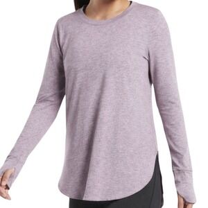 Athleta Uptempo Top Womens Heathered Purple Long Sleeve Thumbhole Activewear XS